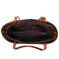 Bolso de cuero encerado de las señoras, bolso de hombro doble de la correa, simple, compras, equipaje de cuero, moda, Tote, Crossbody, bolso de mano - details 4
