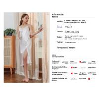 Camisón Con Correa Cruzada De Color Sólido Con Cuello De Una Palabra Para Mujer, Tirantes Medianos Y Largos Sin Espalda Sexy De Verano - details 1