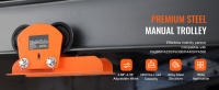 SucceBuy Carro manual de polipasto eléctrico, capacidad de 2200 libras/1 tonelada, carro de haz de empuje con ruedas dobles, ancho de brida de haz ajustable de 2,68 "-4,33" para PA200 PA250 PA300 PA400 PA500 - details 0