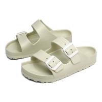 Zapatillas clásicas de verano para mujer, sandalias de playa sin cordones con doble hebilla, EVA ligera y cómoda - details 3