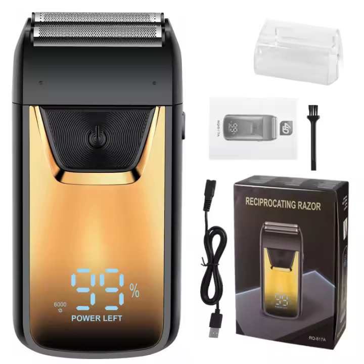 Afeitadora eléctrica para hombres, máquina de afeitar para barbería, salón de belleza, blanqueamiento de cabeza calva - 1