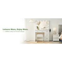 Hollywood LED Espejo, 5 Cajones Grandes y Taburete