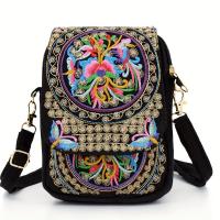 Mochila Viaje Mujer, Mini Bordada, Estilo Étnico, para Teléfono y Monedas - details 2
