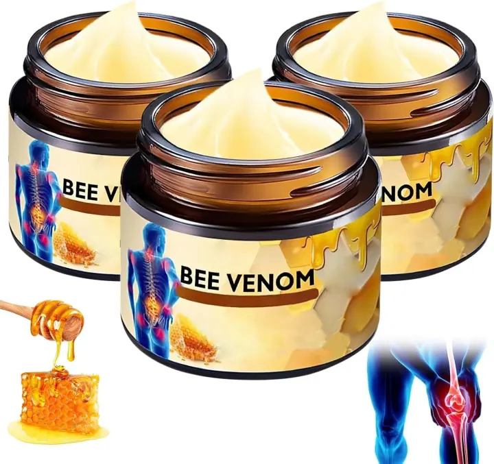 Paquete de 3 cremas de veneno de abeja Aetheris para molestias musculares, fórmula de acción rápida para espalda, cuello, manos y rodillas - 1