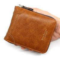 Cartera corta con cremallera para hombre, tarjetero informal de cuero PU con bolsillo para monedas - details 0