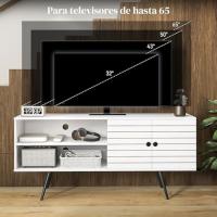 Mueble Moderno para Televisor de 65 Pulgadas Estante Abierto con 2 Estantes y 1 Ajustable Blanco - details 5