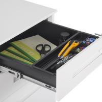 Cajonera de Oficina Armario Archivador Móvil con Cerradura, Cajonera con Ruedas para Archivos A4 Carpetas Colgantes, Mueble Archivador Metálico para Oficina, Blanco SK023ws - details 5