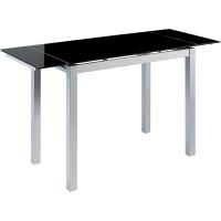 Mesa de Cocina Extensible Moderna Material Cristal Templado/Metal Blanco/Plata 100/140 x 60 x 76 cm - details 9