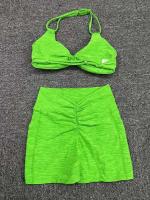 Traje de entrenamiento de gimnasia reforzado deportivo para mujer, ropa deportiva para mujer, traje de yoga rosa, verde y rojo 2024 - details 3