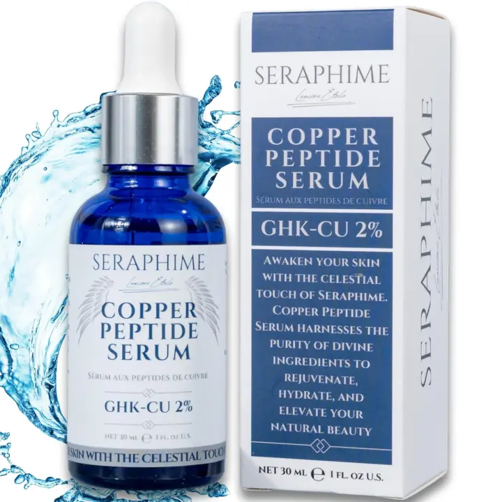 Esencia de cobre facial, 2% GHK-CU que contiene 4% de factor de crecimiento epidérmico (esencia EGF), nicotinamida, ceramida, escualano y - 1