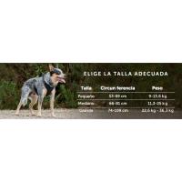 Elige la talla adecuada para el arnés de tu perro. El arnés está disponible en diversos tamaños