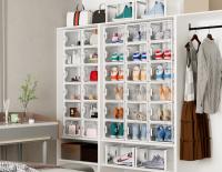 Cajas de almacenamiento de zapatos apilables de plástico transparente para armario, organizador de zapatos, tamaño 13, 12 paquetes - details 4
