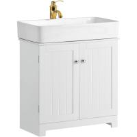 Mueble de Baño Auxiliar Armario con Puertas y Balda Ajustable Mueble de Baño de MDF Blanco - details 26
