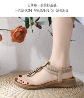 Sandalias de nuevo estilo con diamantes de imitación, cómodas, de punta redonda, para vacaciones en la playa, zapatos planos de talla grande - details 25