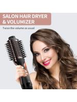 Cepillo de Aire Caliente 4 en 1 Cepillo Secador para el Pelo 3 Temperaturas 2 Velociades Cómodo Agarre Secador Volumizador para Rizar/Alisar el Cabello One-Step Cepillo Calentado Eléctrico - details 0