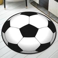 Alfombras redondas con estampado de fútbol para decoración de dormitorio de niños, alfombra de franela lavable antideslizante para decoración para sala de estar, alfombra redonda para suelo - details 2