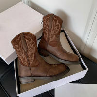 Botas de Vaquero Occidentales Retro Británicas Nuevas Botas Cortas para Mujeres Otoño 2025 - details 15