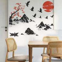 Pegatinas de Pared de Paisaje Chino Estilo Decoración de Fondo de Sofá de Sala de Estar - details 4