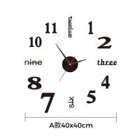Reloj de pared silencioso DIY 3D de gran tamaño, negro/dorado/plateado, reloj adhesivo de pared moderno y sencillo sin perforaciones - details 1