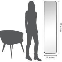 Marco negro decorativo para salón, recibidor, dormitorio - Cristal resistente - Espejo de pie grande - Forma rectangular - details 3