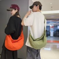 Bolso Bandolera De Lona Sólida Para Mujer Gran Capacidad Bolso De Compras Y Estudiante Bolso De Hombro Unisex Para Escuela - details 5