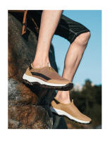 Zapatos de senderismo al aire libre para hombre, zapatos de viaje antideslizantes marrones, zapatos deportivos transpirables para caminar - details 9