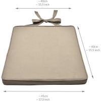 Natural 45x40x5 cm - Set de 4 Cojines Elegantes y Modernos para Interior y Exterior con Bandas de Fijación - details 2