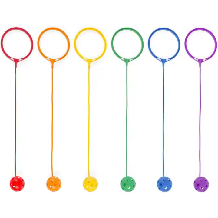Skip Ball tobillo juguete para niños, paquete de 6, colores surtidos-tolva duradera/Swingball Set - 1