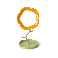 Bonito espejo de tocador con forma de girasol, espejo de maquillaje de escritorio desmontable clásico, espejo de mesa de flores con rotación de 360 ​​grados para dormitorio - details 2