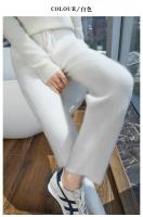 Pantalones de Cachemira para Mujer Otoño-Invierno Cintura Alta, Color Sólido, Estilo Casual, Ajuste Suelto, Pantalones de Punto para Exteriores - details 7