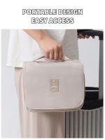 Bolsa De Almacenamiento Para Maquillaje Multifuncional De Viaje Capaz De Colgarse Gran Capacidad De Almacenamiento Seco Y Húmedo Separado Bolsa De Lavado Portátil De Oxford 28*23cm - details 0
