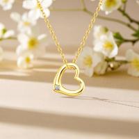Collar con Colgante de Corazón de Oro 14k Joyería de Amor en Oro Real AU585 para Mujeres - details 4