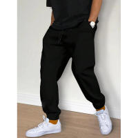 Pantalones deportivos largos de hombre con forro polar para otoño e invierno, estilo casual para gimnasio, color sólido. - details 8