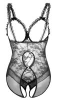 Conjunto de lencería de una pieza para mujer, body sin entrepierna, ropa interior de encaje, talla m-xxl, negro - details 1