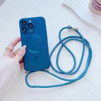 Funda con correa de cordón ajustable con revestimiento magnético de lujo para iPhone 15, 13, 12, 11, 14 Pro Max Plus, banda para el cuello con cuerda de nailon con carga inalámbrica - details 11