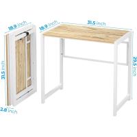 Plegable sin Montaje, Escritorio de Pequeño Espacio de 80 cm, Ahorrar Espacio Escritorio de Computadora Doméstico - details 2
