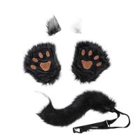 Faux Fur Fox Cat Ears Hair Clip Tail Gloves Set Fluffy Wolf Fox Cosplay Costume Animal Dress Up Fancy Dress Accessories Halloween Role Play Party Costume Couples sex toys - details 5