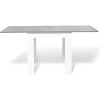 Mesa de comedor extensible rectangular para 6-8 personas, bandeja efecto hormigón, 80-160 cm - details 2