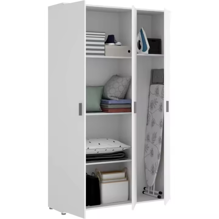 Armario Multiusos 3 Puertas, Blanco, 116x190x35cm - 1
