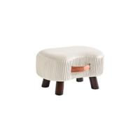 Taburete Otomana, Taburete para Sofá para Cambiar Zapatos con 4 Patas de Madera, Taburete Bajo, Tapizado Taburete Reposapiés, 40 × 29 × 32CM, Beige - details 8