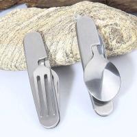 Juego de cubiertos multifuncionales para acampar, tenedor plegable de acero inoxidable, cuchara, abridor de cuchillos, villa desmontable, equipo de picnic VIE - details 4