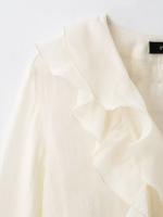 Blusa Elegante Informal para Mujer OUWU Blusa de Escalón con Cuello en V y Mangas Largas con Botones Nueva Moda para Primavera y Verano 2025 - details 7