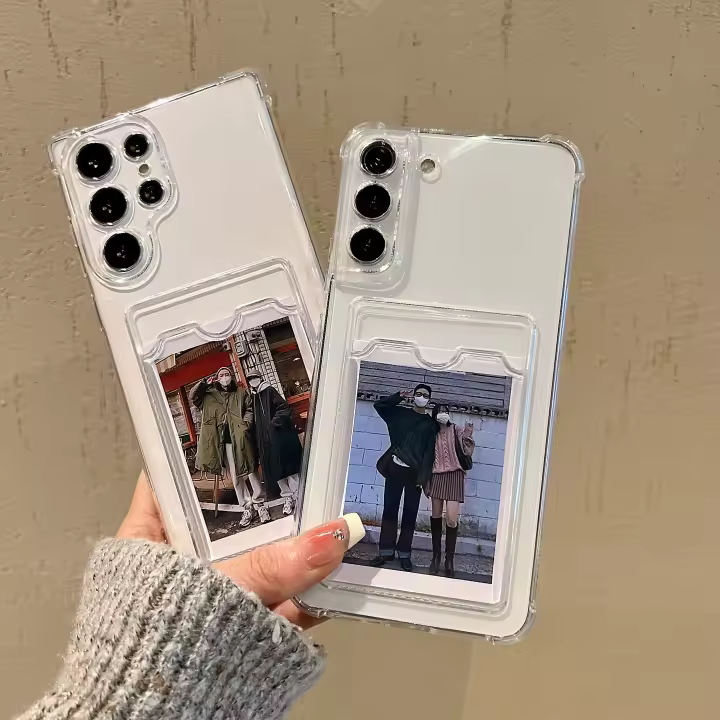 Estuche transparente para tarjetas de crédito para Samsung S22+, S24 Ultra, S23 y portátil S24, S22U/A36/A56/M33 con cuatro esquinas para protección contra caídas. - 1