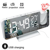 Reloj Digital LED para mesa, despertador electrónico de escritorio, Radio FM, proyector de tiempo, función de repetición, alarma - details 7