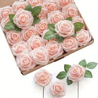 25pcs Flores Artificiales Rosas Falsas para Bodas DIY, Centros de Mesa, Arreglos de Fiesta, Decoración del Hogar - details 6