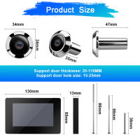 Cámara de Puerta Elecpow de 4.3 Pulgadas con Peephole Viewer 120° LCD 100W Pixels Inteligente para Exteriores Monitor de Huella Digital - details 7