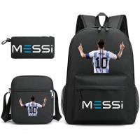 Mochila con estampado de estrella de fútbol Messi, mochila ligera y sencilla para estudiantes de secundaria, 3 piezas - details 6