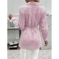 Camisas y blusas con botones en la cintura, a rayas, irregulares, juveniles, elegantes, nuevas para mujer - details 11
