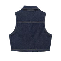 OUWU- Willshela, Conjunto De 2 Piezas A La Moda Para Mujer, Camiseta Sin Mangas Vaquera Negra Con Una Botonadura Y Falda Midi Con Cremallera Frontal Vintage, Conjunto De Faldas Elegantes Para Mujer - details 4