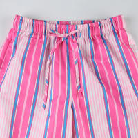 BUNO-Pantalones de encaje a rayas para mujer, Pantalones rectos de pierna ancha con cintura elástica y cordón, ropa de calle holgada para primavera y verano, pantalones de chándal informales - details 52